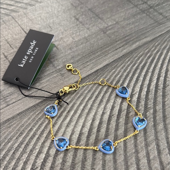 kate spade Jewelry - Kate Spade Gold and Blue Heart Bracelet